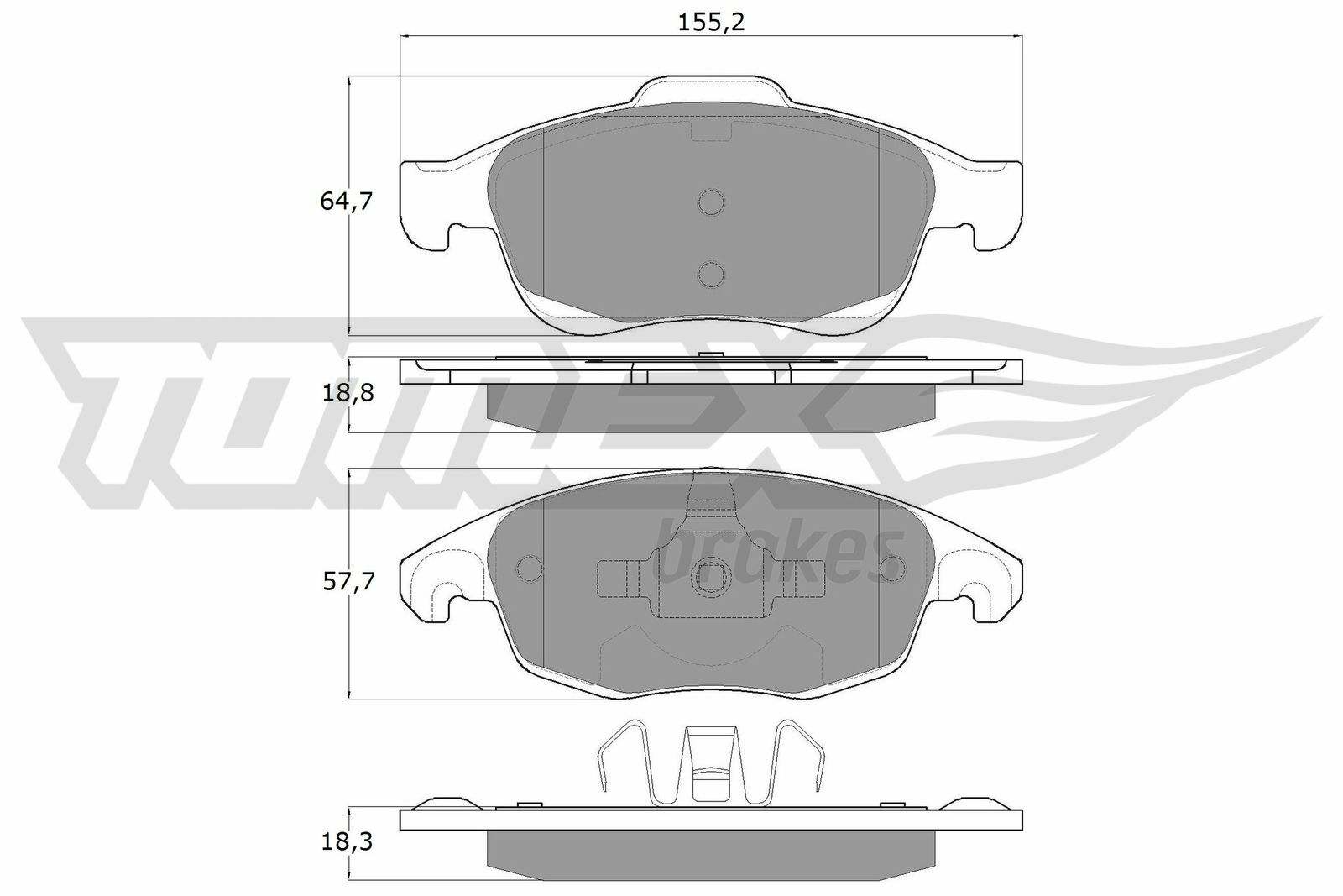 Sada brzdových platničiek kotúčovej brzdy TOMEX Brakes